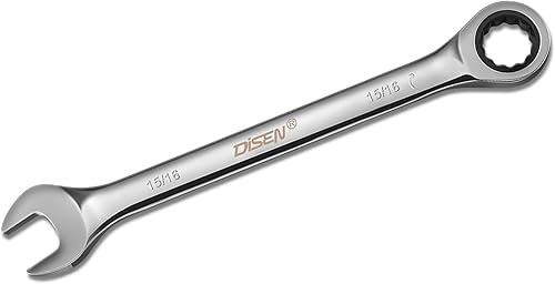 DISEN Llave de trinquete de 1516 pulgadas, llave de 1516 pulgadas con acero al cromo vanadio de 72 dientes, extremo de caja estándar de 0.945 in y