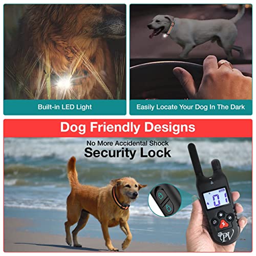 Dog Training Collar For 2 Dogs, 3000 Ft Control Range, Waterproof Electric Collar With Remote For Small Medium And Large Dogs With Led Light, Beep, Shock, Vibration And Keypad Lock Mode Two Pack #TOP3