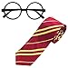 Striped Tie with Novelty Glasses Frame for Cosplay Costumes Accessories for Halloween and Christmas