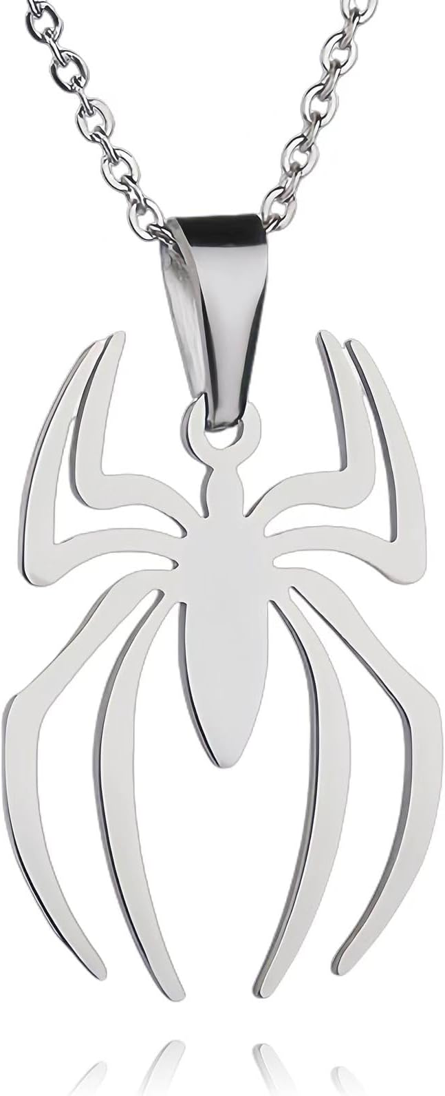 Spider Pendant Necklace Stainless Steel Lightweight Spider Charm Jewelry for Women Men
