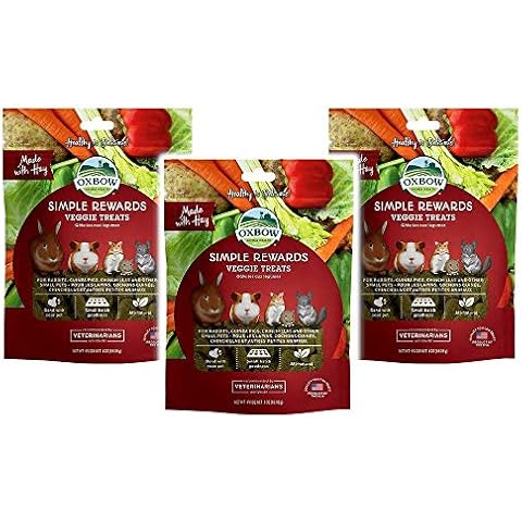 Oxbow Simple Rewards Treats - Rabbit Guinea Pig Chinchilla Veggie 3 oz 3 Pack Cover