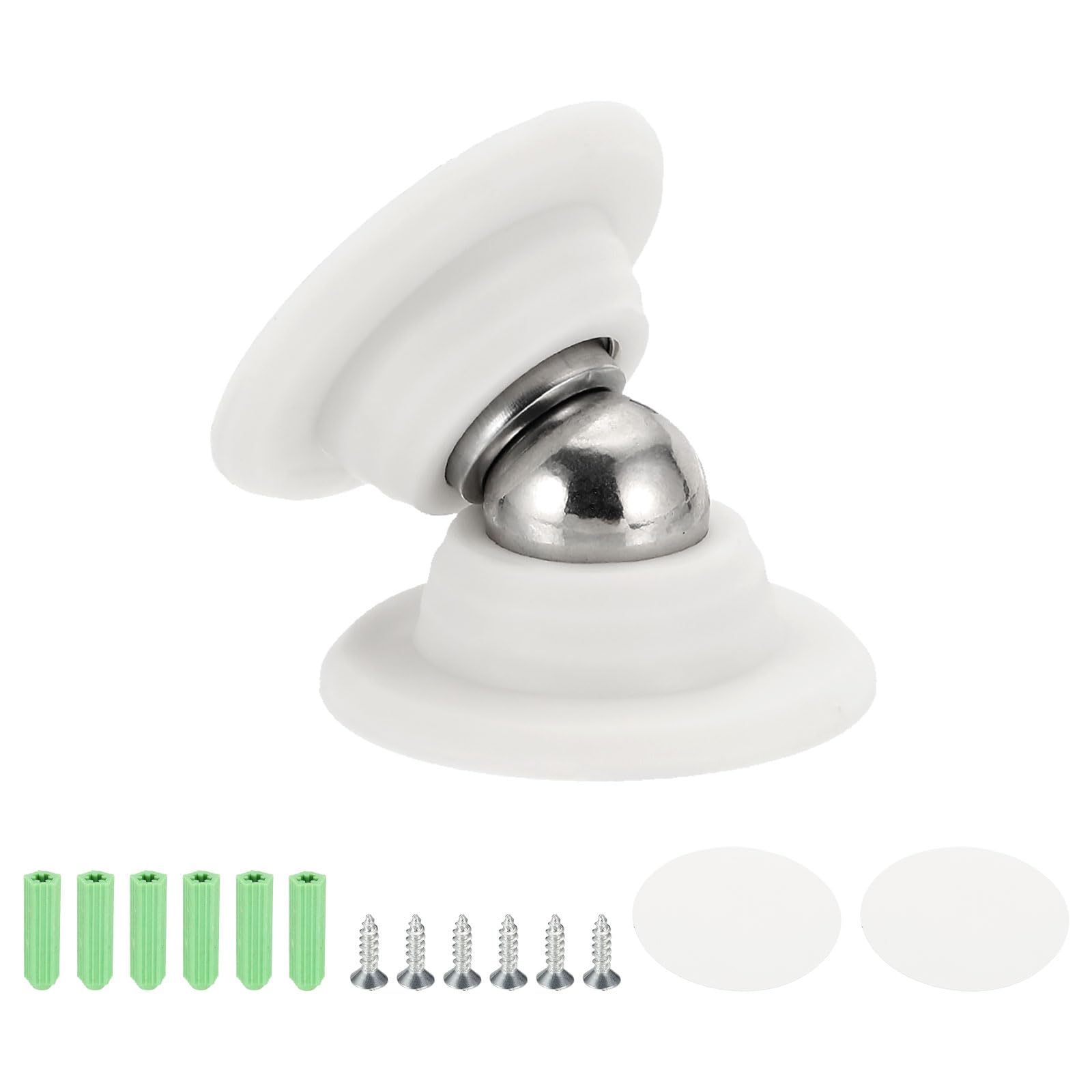 sourcing map 1.9" Magnetic Door Stopper, Magnetic Door Catch with Adhesive Screws for RV Baggage Door, Travel Trailer, Bedroom, Bathroom, Kitchen, Office, White