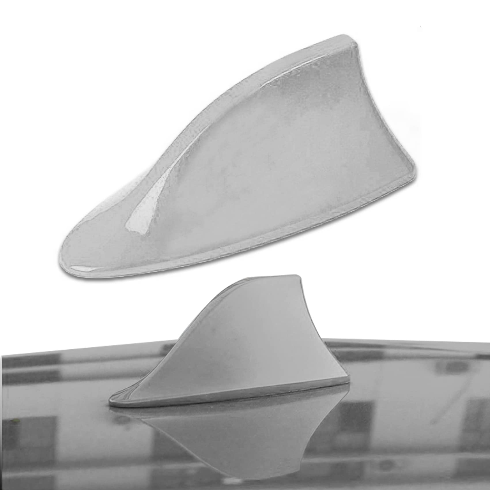 ASUBHA Car Shark Fin Antenna Cover, Roof Aerial Base AM/FM Radio Signal for Car SUV Truck, Vehicle Shark Fin Shape Cover with Adhesive Tape, Car Accessories Antenna Replacement Fits Most Cars