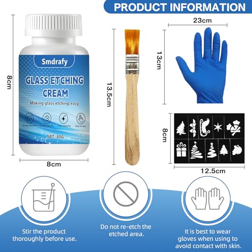 80g Ätzpaste für Glas, Glass Etching Paste, Glas Ätzpaste, Ätzpaste für Glas DIY-Kunsthandwerksbedarf, Eine Mattierte Textur, Personalisieren Sie Ihr Handwerk auf Glasoberflächen, für DIY Kreationen