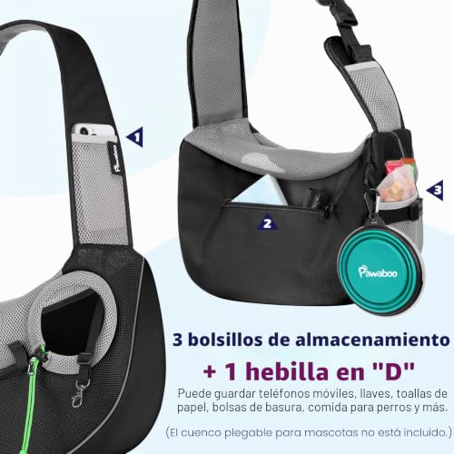 Bolso bandolera para perros y bolsa de mensajero transpirable Pawaboo L 6