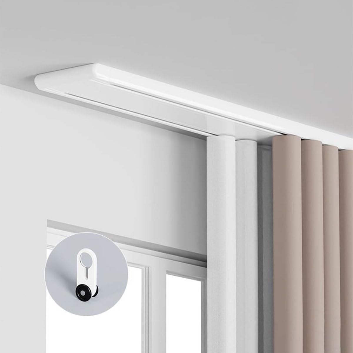 GJMSSMY Heavy Duty Silent Curtain Track for Living Room Bathroom & BedroomCustomizable Ceiling Rail Partition Kit for Noise Reduction & Privacy Solutions