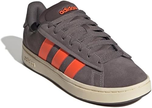 Adidas Men's Grand Court Alpha, Charcoal/Impact Orange/Warm Vanilla, 4