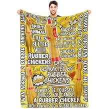 Huglanket Rubber Chicken, Giant Rubber Chicken, Flannel Throw Blanket for Adults, Sons, Brothers, Best Friends, Coworkers, 50 X 65 Inches