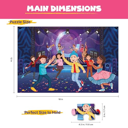 Image of Set of 2 Jigsaw Puzzles for Kids Age 6+ | 150 Pcs Each | Music Festival & Hot Air Balloon Theme | Educational Puzzle Game for Boys & Girls | Fun, Brain-Boosting Gift
