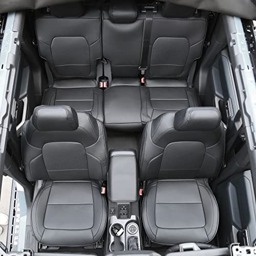Mabett Seat Covers Protector With Backrest And Armrest For Ford Bronco Accessories 2021 2022 2023 4-Door Full Set Pu Leather Interior Covers (Black) #TOP2