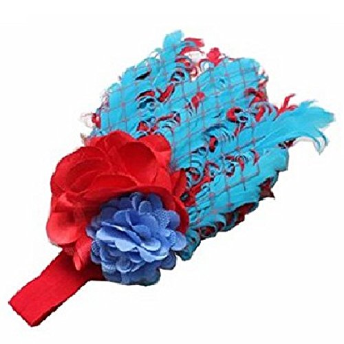 Hooyi Baby Girl Feather hairband Kid Flower Head Band Girl Hair Accessories2