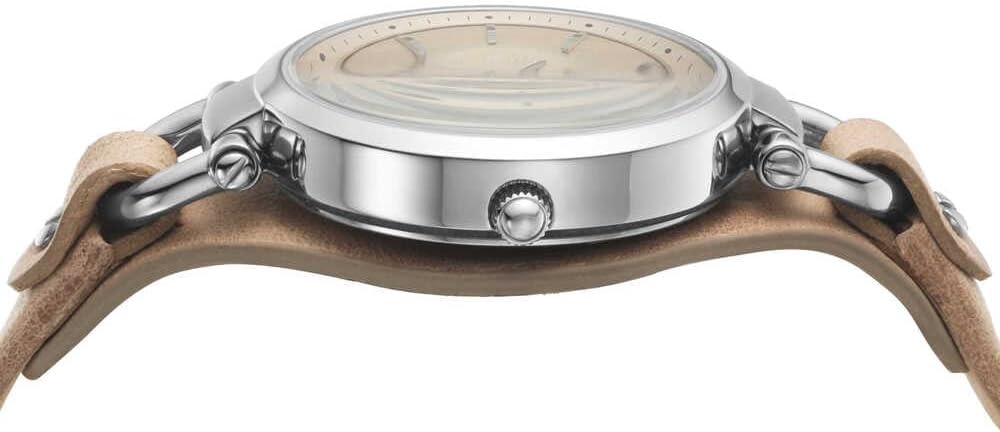 Fossil Women's Georgia Quartz Stainless Steel and Leather Three-Hand Watch, Color: Silver, Sand (Model: ES2830) - Image 5