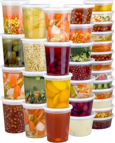 Comparison: Best Soup Storage Container 7 Dipoo 60 Sets (120-Piece) Deli Containers with Lids, 32/16/8 oz X 20 Set Each, Leak-Proof & BPA Free Airtight Takeout Plastic Food Storage Containers for Soup, Freezer/Microwave/Dishwasher Safe