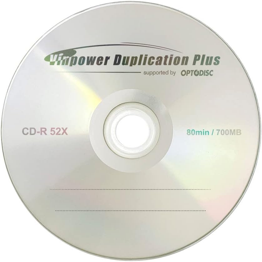 Vinpower Digital Logo Top Blue AZO CD-R 700MB 52X Recordable Media Disc 100pk Cake Box (FFB), 100 Discs