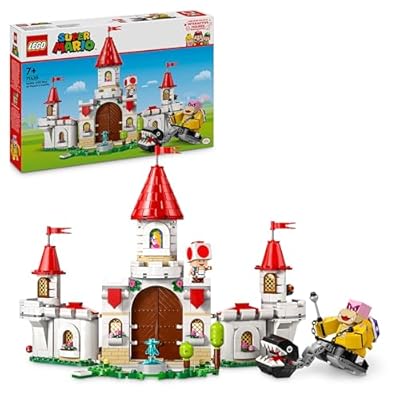 LEGO Super Mario Battaglia con Roy al Castello di Peach Giocattolo con Personaggi Nintendo  Torre e Catapulta  Giochi d Avventura per Bambini e Bambine da 7 Anni  Idea Regalo di Compleanno 71435