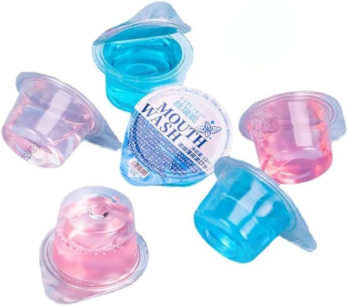 Fruit Mint Flavored Travel Mouthwash, Oral Care Mouthwash, Fresh Breath, Portable Disposable Breath Freshener, Single Size Tooth Cleaning (20pcs,Mixed Flavor)