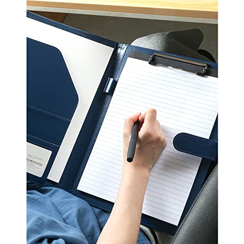 Porte documents A4 cuir vert avec porte cartes et bloc note de conférence - 4