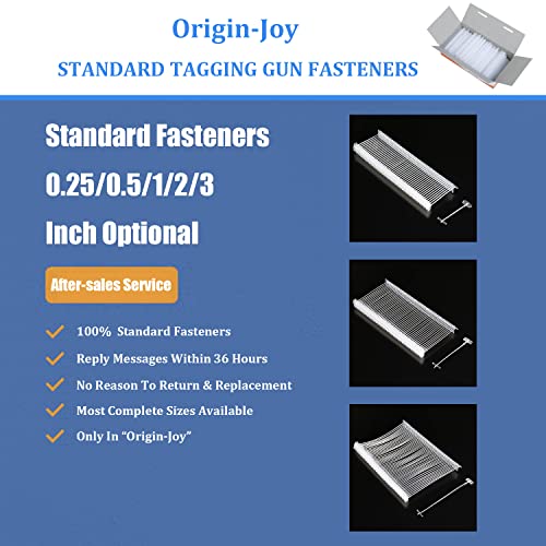 Origin-Joy 5000 Pcs Standard Tagging Gun Fasteners, Clothing Tag Barbs Attachments For All Standard Price Tag Gun (Clear, 0.5 Inch) #TOP5