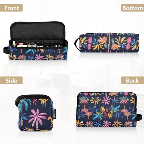Bolsa organizadora de herramientas para el cabello con diseño abstracto de palmeras y mármol, resistente al calor, para planchas y rizadores, portátil miniatura 5