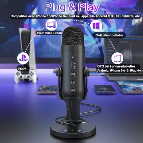 Microphone USB Zealsound pour Gaming et Streaming - K66 Noir - Geekodrome: Boutique d'accessoires geek Installation microphone K66