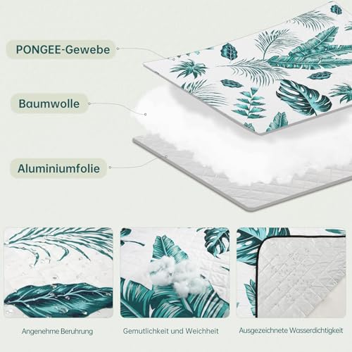 HAUSPROFI Picknickdecke 200x300, wasserdicht & isoliert - XXL Outdoor Decke für Picknick, Strand, Camping. Kompakt, leicht zu tragen, mit Baumwolle gepolstert, Inkl. Tragegriff & Heringe, Waschbar