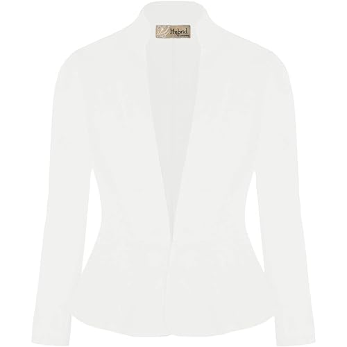 Hybrid & Company Womens Casual Elegant Work Office Nylon Ponte Blazer Jacket