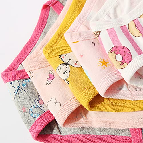Image of Girls' Cotton Brief Breathable Toddler Panties Kids Assorted Underwears 6-8 pieces