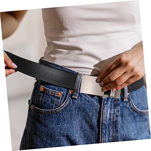 USHOBE Não Liderar o Cinto Cintos De Couro Preto Masculino Cintas De Cinto Para Homens Sem Fivela Ba