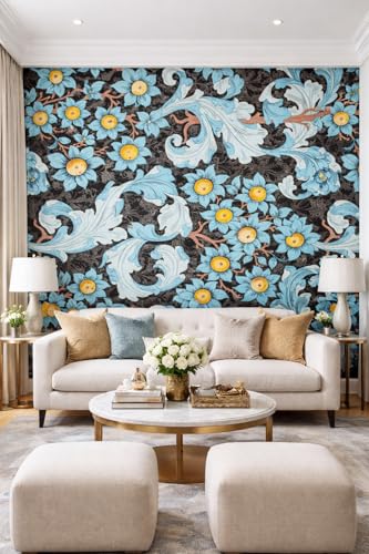 Image of CVD 3D Blue Black Wallpaper | Peel & Stick Self Adhesive Wallpaper | Waterproof & Removable | Home Decor for Bedroom, Living Room & TV Wall (70 x 70 cm, Approx. 5.8 Sq. Feet, 1 Piece)