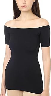 بلوزة بطبقة أساسية بقصة ضيقة نانسي-1 للنساء من سيلفي، لون أسود، مقاس كبير جدًا XXL