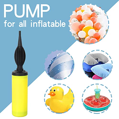 Balloon Pump Hand Held 4 Pack 2-Way Dual Action Inflator Air Pump For Balloons, Bonus 32.8Ft Balloon Tape Strip, 2 Pcs Tying Tool, 200 Dot Glue For Party Diy #TOP4