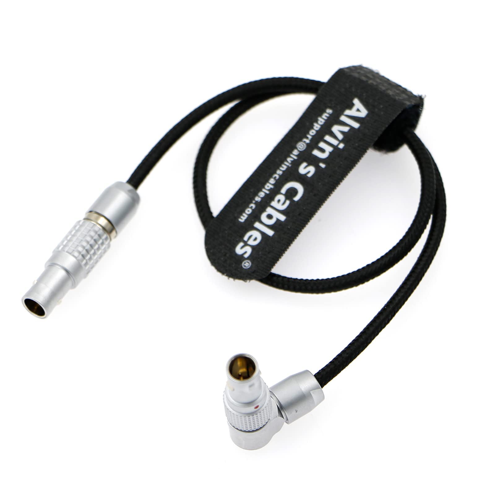 Flexible Cable de alimentación para Teradek Bond SmallHD Monitor Ángulo Recto Giratorio Macho de 2 Pines a Macho de 2 Pines Cable Trenzado 45cm |18''Alvin's Cables