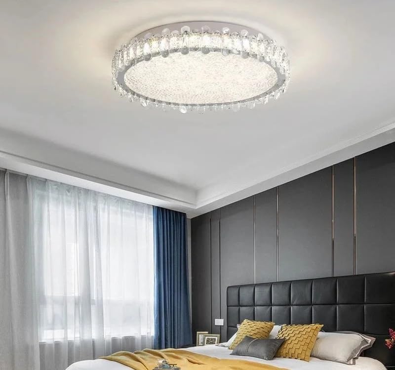 Plafonnier LED rond en cristal luminaire décoratif d'intérieur pour un couloir accueillant