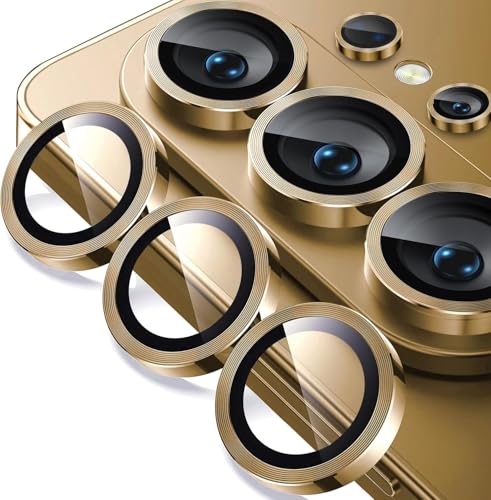 Image of Camera Lens Protector Compatible with Galaxy S26 Ultra | 9H Tempered Glass Lens Guard | HD Clear Scratch Resistant | Full Coverage | Case Friendly | Easy Installation | Gold