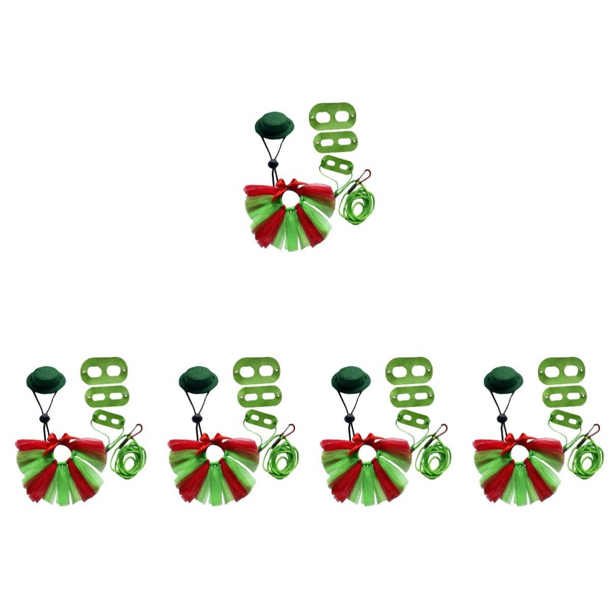 BESPORTBLE 5sets Guinzaglio Rettili Guinzaglio Per Barbuto e Lucertole Design Natalizio Gonna Facile Indossare e Portare