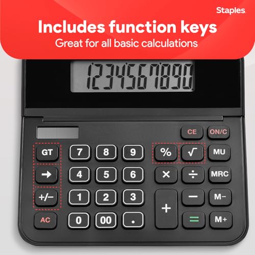 Calculadora solar de 10 dígitos Staples para evitar errores en cuentas de negocio 5