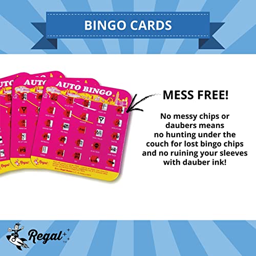 Regal Games Finger-Tip Shutter Bingo Cards with Sliding Windows - Auto Bingo Game Set - Travel Game for Adults & Kids - Reusable, No Chips & Daubers Needed - 4 Packs - Pink - Thumbnail 5