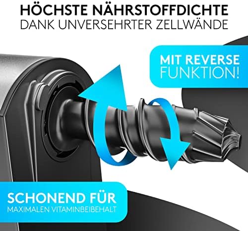 Bild 1 - Vandenberg [DAS ORIGINAL] - Slow Juicer - Entsafter Gemüse und Obst - [150 W] Vitaminschonender Obstentsafter mit Umkehr Funktion Inkl. Reinigungsbürste - BPA Frei