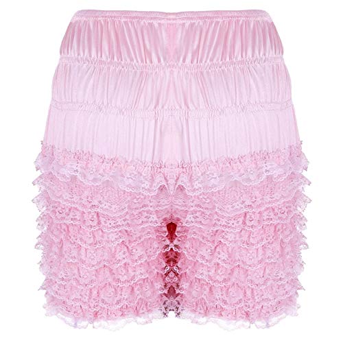 DINGGUANGHE-CUP Zapfen der Männer, Slips Damen Dessous Blumenspitze Rüschen Boxer Shorts Tanz Unterwäsche Unterhosen Unterhosenhöschen für Männer (Color : Pink, Size : L) Cover