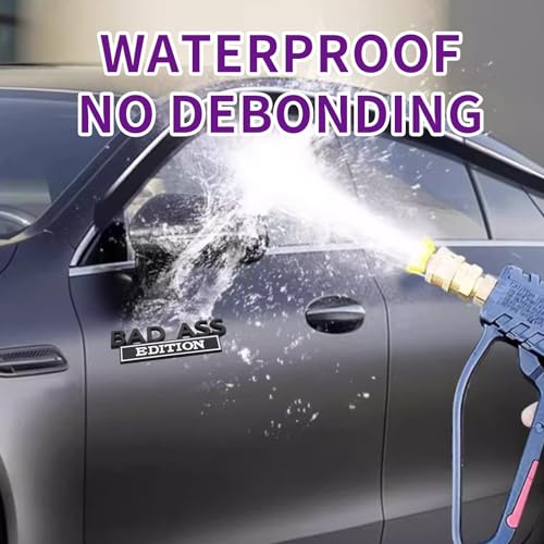 Image of Car Modification Label, Bad Ass 3D Fender Badge Decal Car Sticker, Car Funny Modification Label Decal, Car Fender Bumper Sticker Body Sticker Fit for Universal Vehicle(Black /Silver)