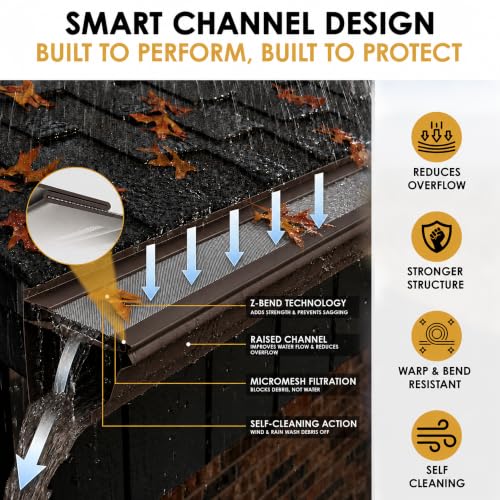 Image of Micromesh Gutter Guards, 5 Inch, 100 FT, Musket Brown