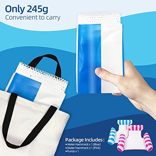 Inflatable Pool Floats Water Hammock for Adults, Xndryan 2 Pack Inflatable Hammocks Pool Hammock with Manual Pump Swimming Pool Floating Chair Bed Lounger Saddle - Inflatables for Swimming Pool - Image 4