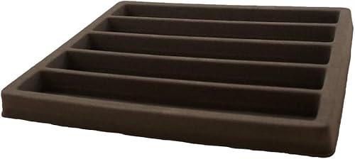 Miniatura 6 de N'icePackaging 6 unidades sellado-gris 5 ranuras flocado bandeja de almacenamiento insertos para joyería y organización de mercancías