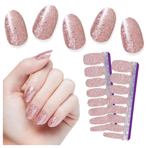 Color Street Social Butterfly Nail Strips - Rose Gold Glitter for Eye-Catching Nails Glitter Finish for Parties & Events 16 Double-Ended Strips -1 Pack