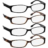 Fashion Reading Glasses 2.50 2 Black 2 Tortoise F503 (4 Pack)
