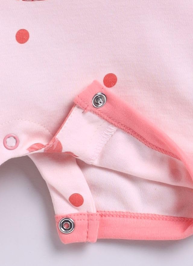 Image of Baby GO Cotton Printed New Born Baby Romper Jumpsuit Bodysuit Pack of 2 | Short Sleeve Sleepsuit | Nightwear | Summer Wear for Infants, Baby Boys and Baby Girls