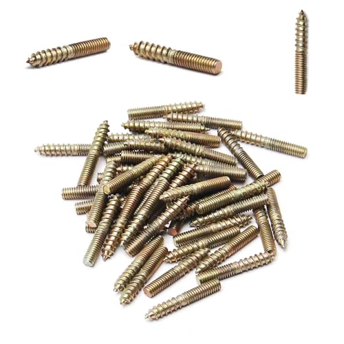 Image of Double Headed Hanger Bolts M4x25mm Carbon Steel Self-Tapping Screw for Pet Furniture, Outdoor Furniture, Household Furniture,Bronze 50PCS