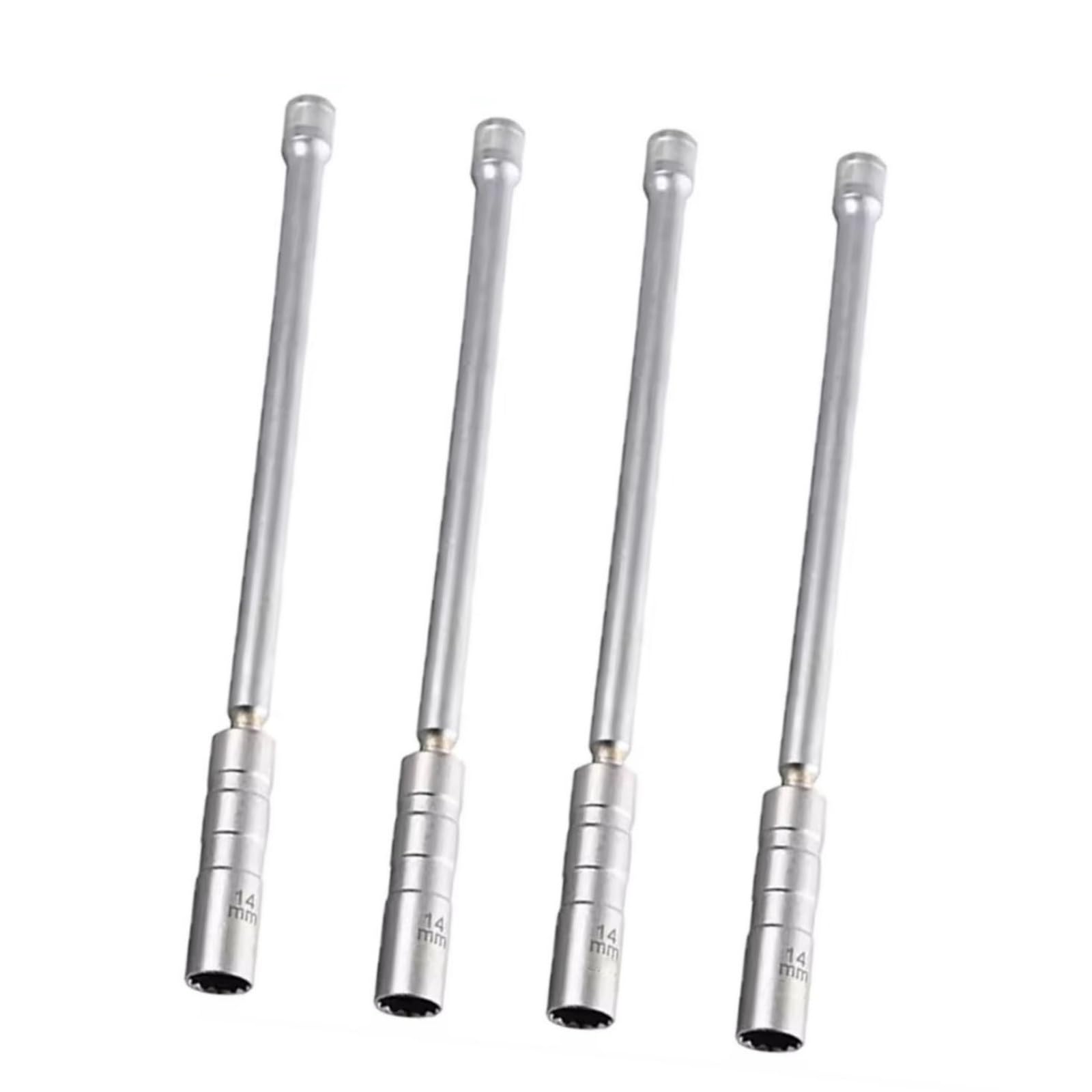 Herramienta De Extracción Enchufe Encendido 14mm 1-4 Uds Magnética Larga para Enchufe Bujía Llave Giratoria Delgada para Enchufe De Pared Bujía Giratoria Flexible