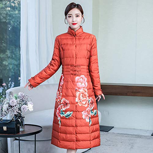 Doudoune femme style chinois floral : manteau d'hiver chic et raffiné