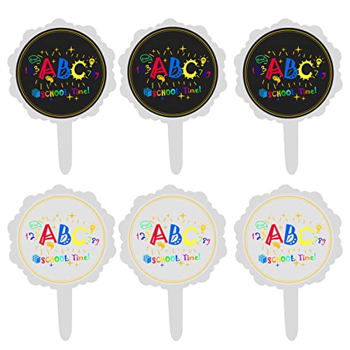 ABOOFAN 24 Pcs Funny Sobersert Cake Picks de Volta à Escola Frutas Pick Picks Bolo Picks